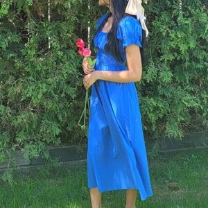 blue milkmaid dress